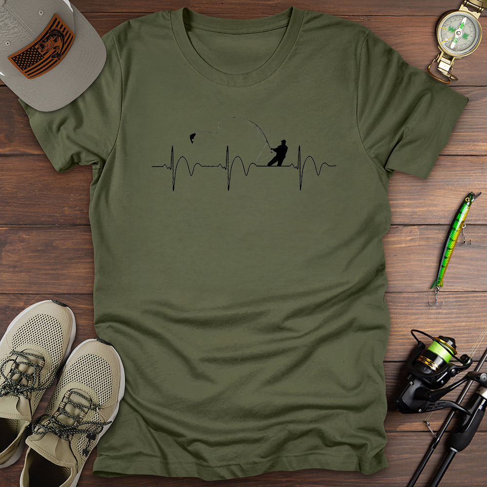 Fishing Heartbeat T-Shirt