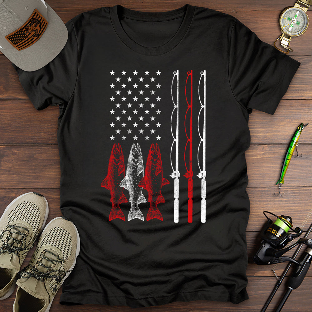 Usa Flag Fishing T-Shirt